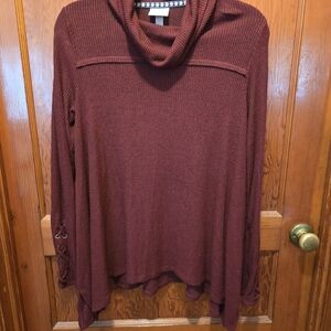Knox Rose Maroon Cowl Neck Sweater